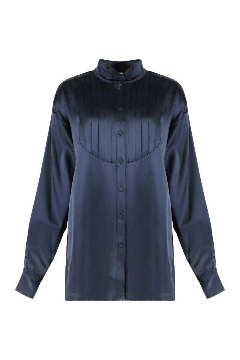 Camasi Les Filles DEva Les Filles DEva Satin Shirt BLUE Femei (BM 19375641) 1