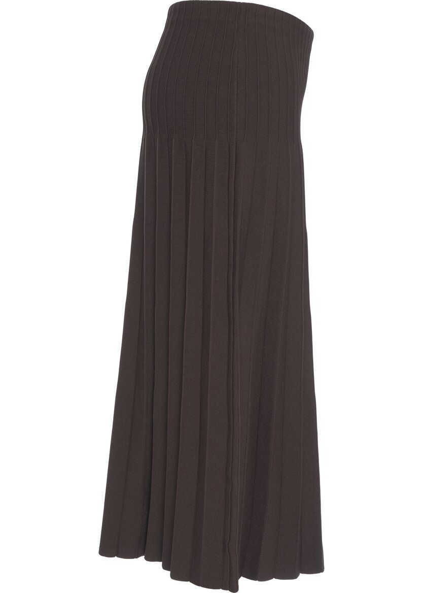 Fuste lungi STAUD Midi skirt Lena Brown Femei (BM 19375772) 3