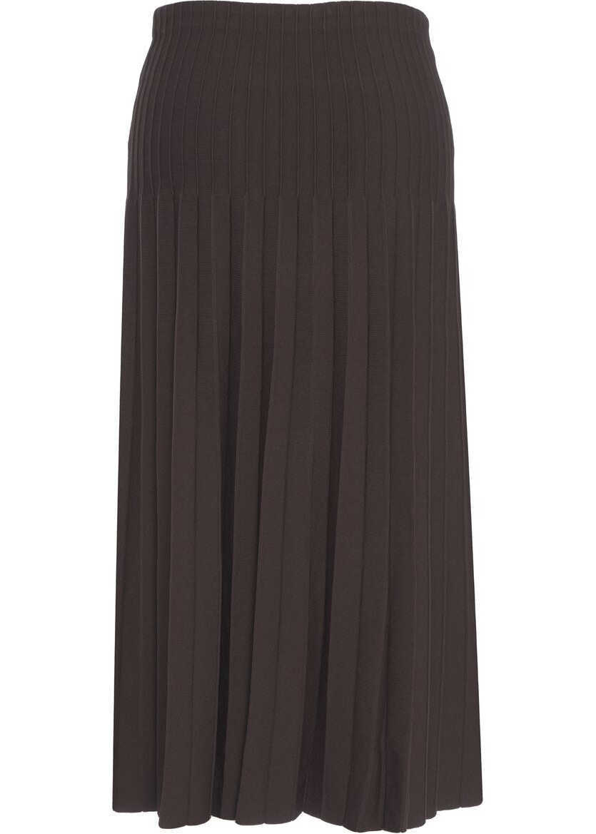 Fuste lungi STAUD Midi skirt Lena Brown Femei (BM 19375772) 4