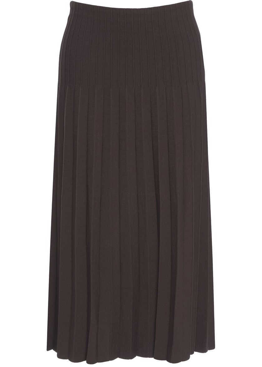 Fuste lungi STAUD Midi skirt Lena Brown Femei (BM 19375772) 1