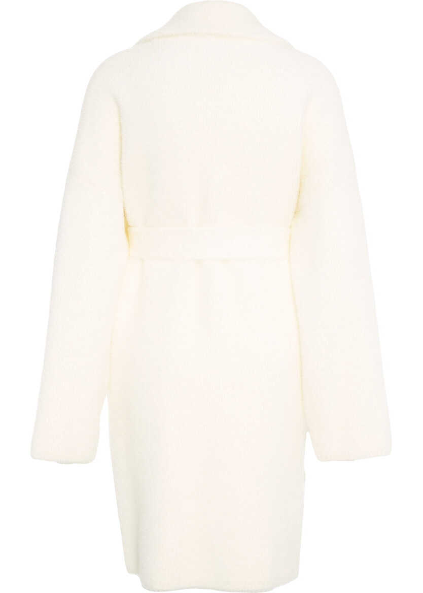 Paltoane Pinko Coat with waist-belt White Femei (BM 19375802) 3