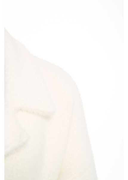 Paltoane Pinko Coat with waist-belt White Femei (BM 19375802) 4