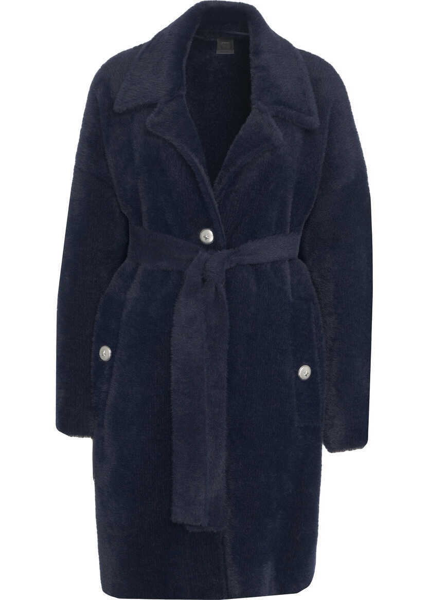 Paltoane Pinko Coat with waist-belt Blue Femei (BM 19375802) 2