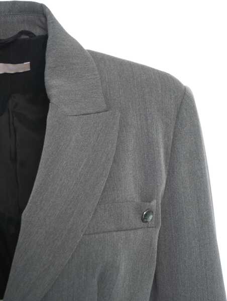 Sacouri Liu Jo White Single-breasted blazer Grey Femei (BM 19375838) 4