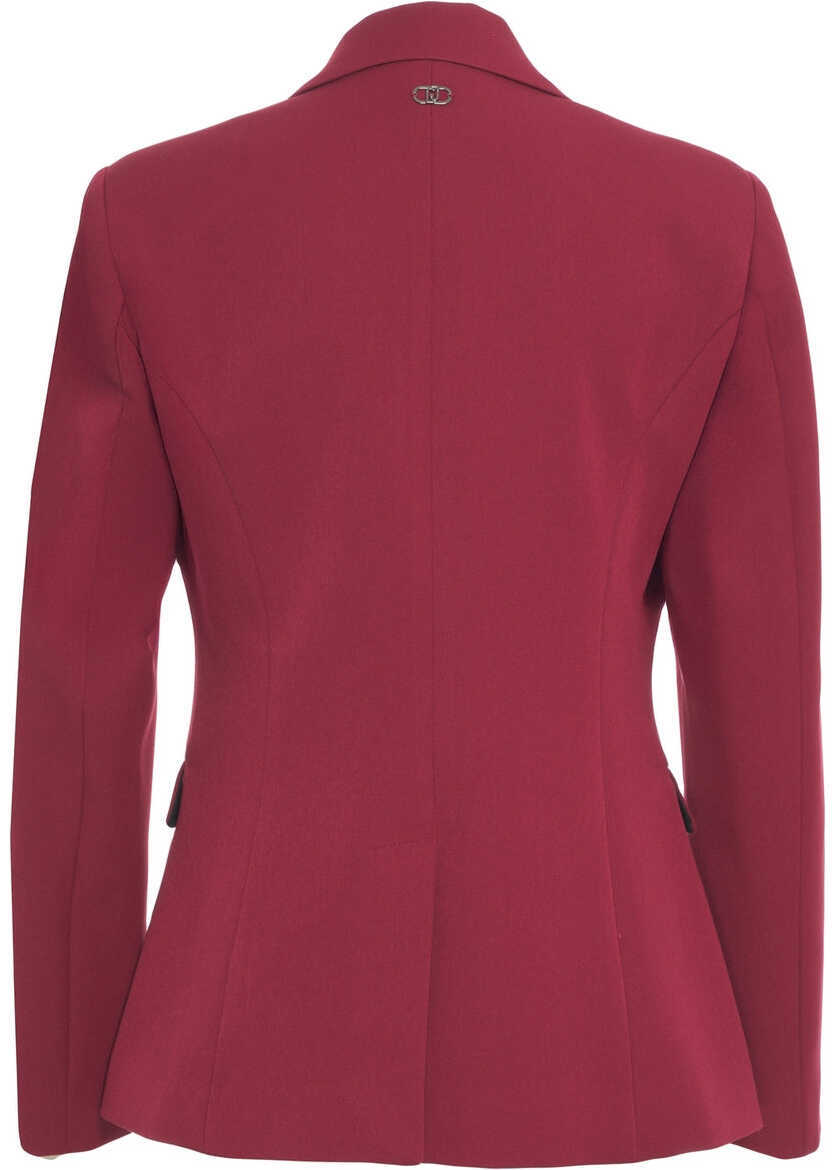 Sacouri Liu Jo White Single-breasted blazer Red Femei (BM 19375838) 3