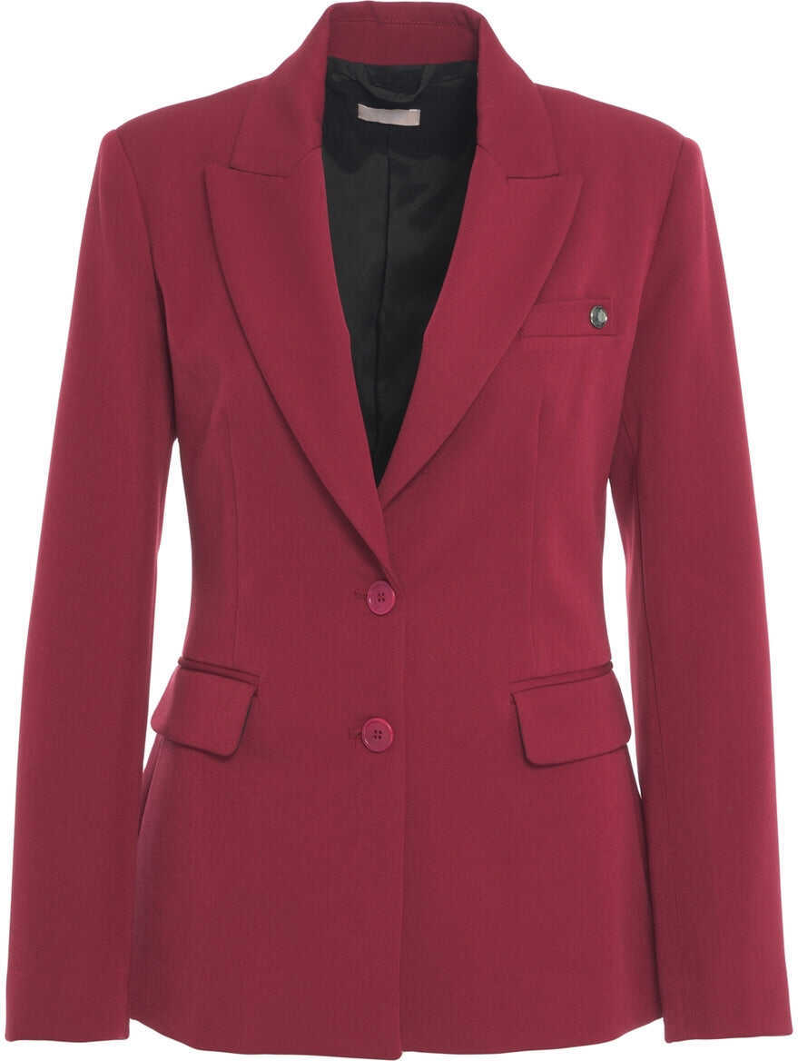 Sacouri Liu Jo White Single-breasted blazer Red Femei (BM 19375838) 1