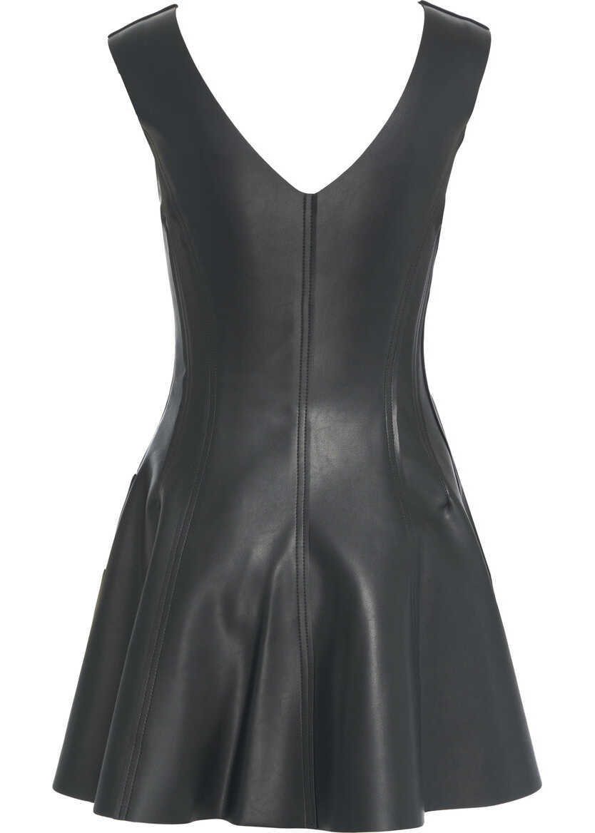 Rochii scurte NORMA KAMALI Mini dress in faux leather Black Femei (BM 19375841) 3