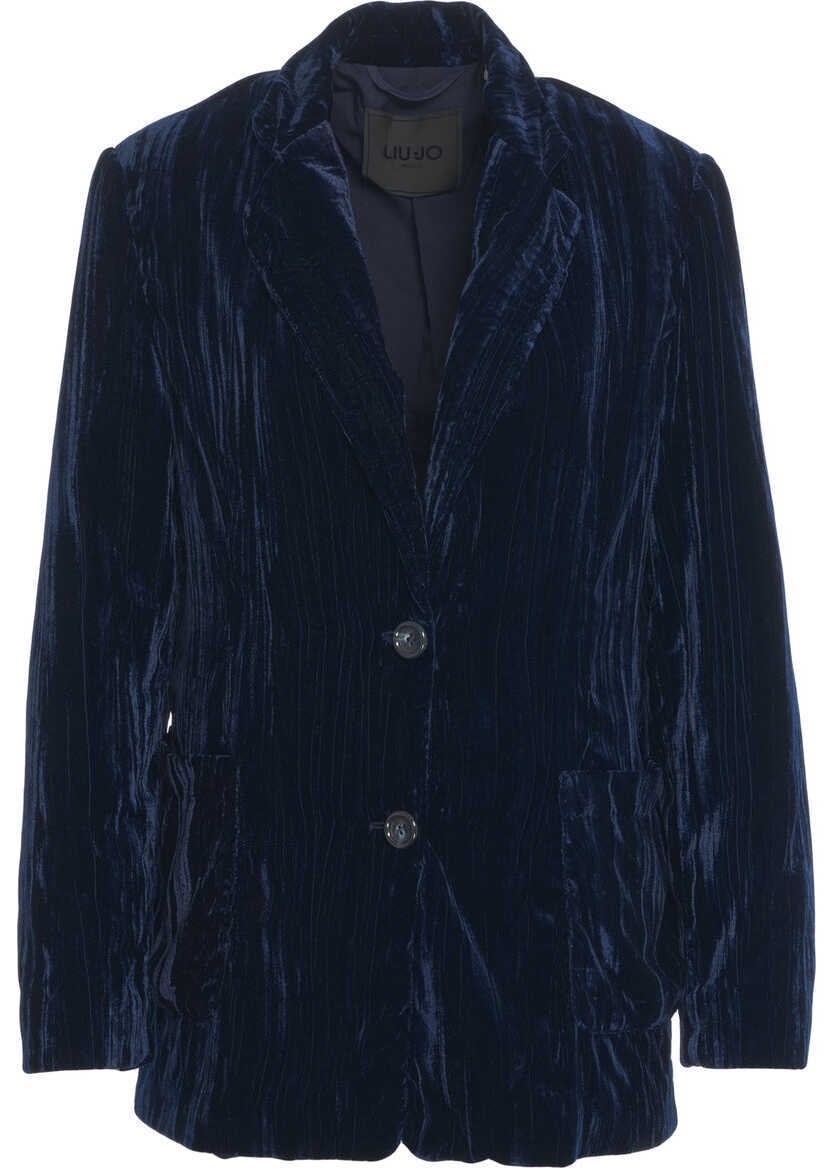 Sacouri Liu Jo Velvet blazer Blue Femei (BM 19375859) 2