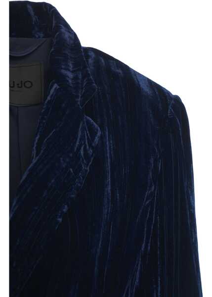 Sacouri Liu Jo Velvet blazer Blue Femei (BM 19375859) 4