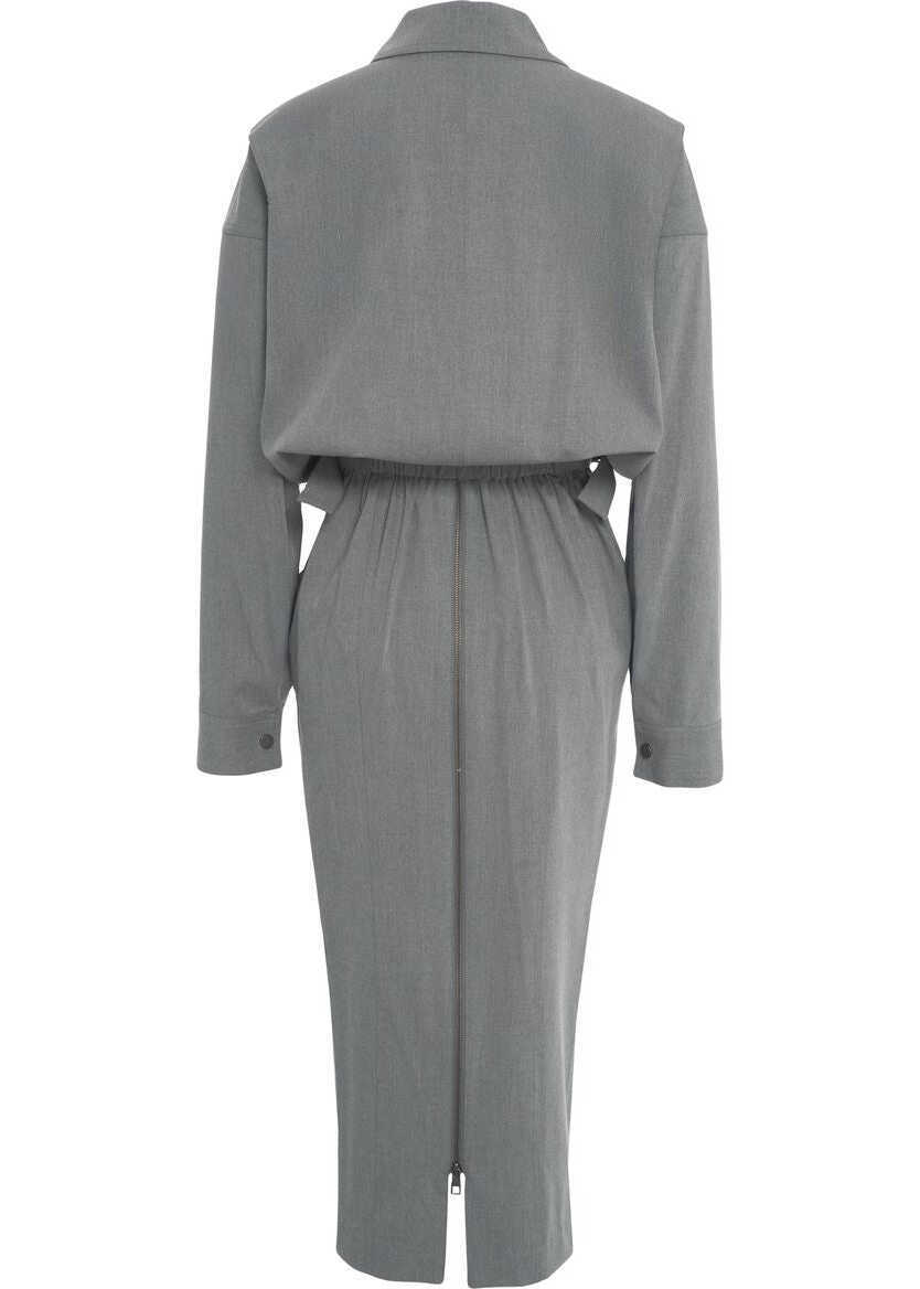 Rochii lungi STAUD Maxi dress Scout Grey Femei (BM 19375928) 3