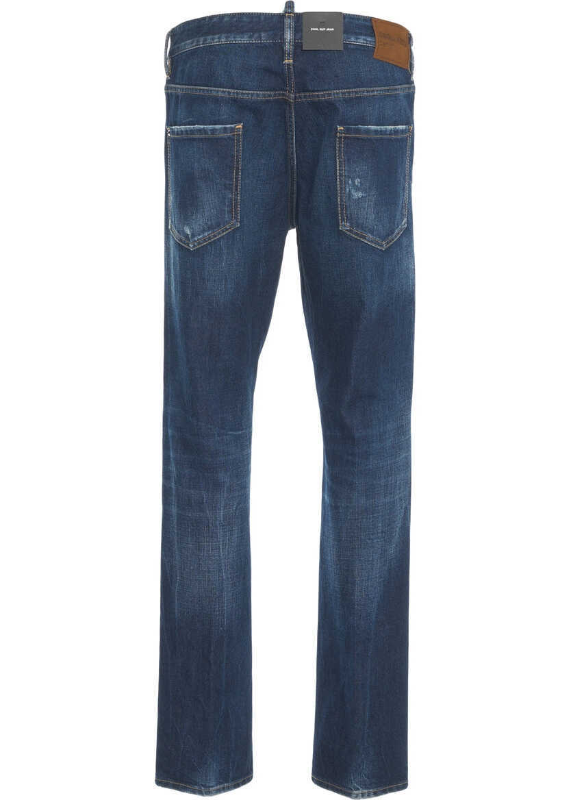 Blugi slim fit DSQUARED2 Slim fit Jeans Cool Guy Blue Barbati (BM 19375937) 4