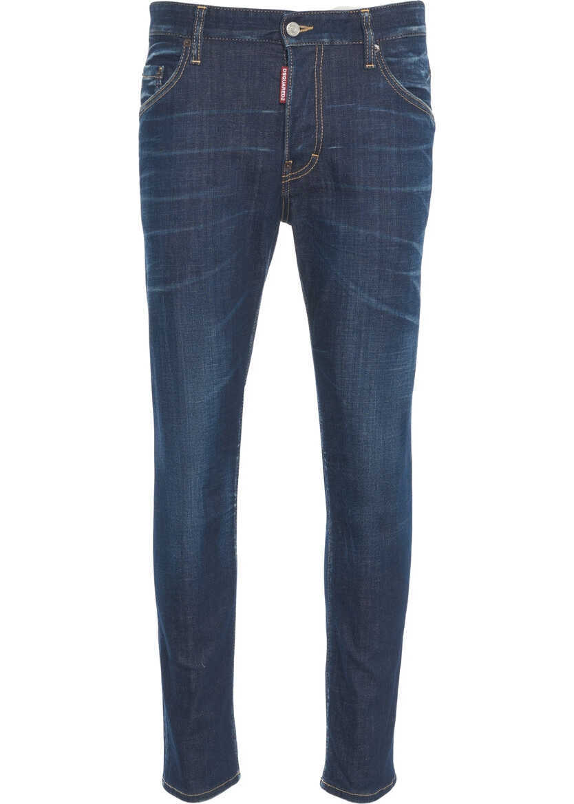 Blugi slim fit DSQUARED2 Slim fit jeans Skater Blue Barbati (BM 19376168) 2
