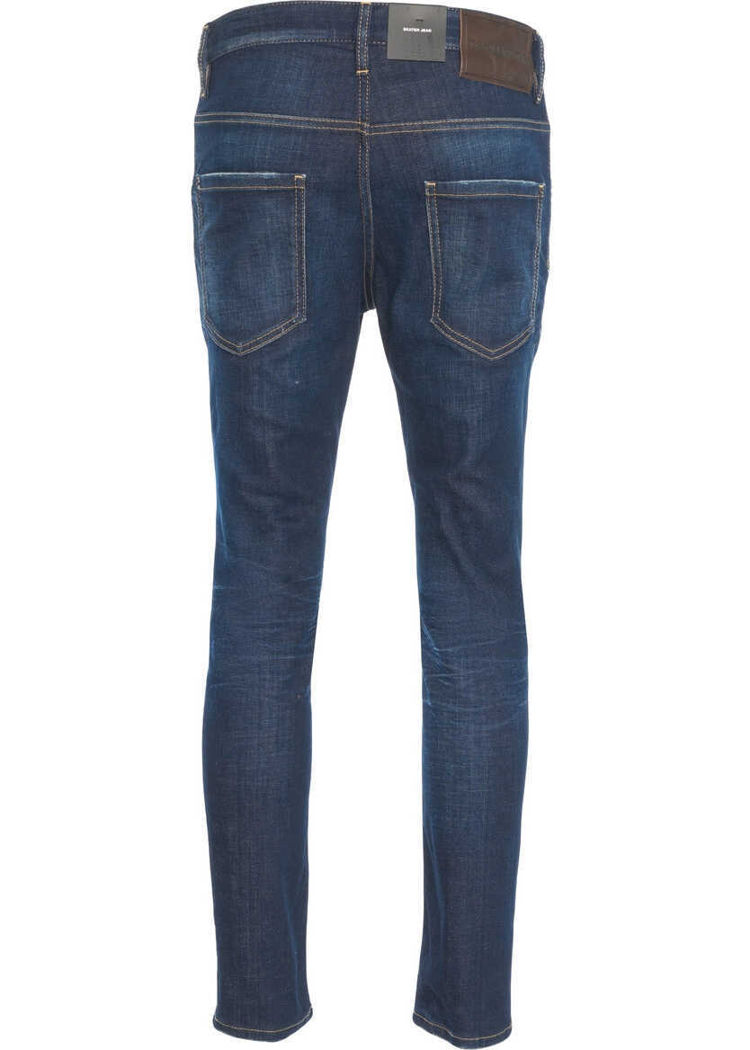 Blugi slim fit DSQUARED2 Slim fit jeans Skater Blue Barbati (BM 19376168) 4