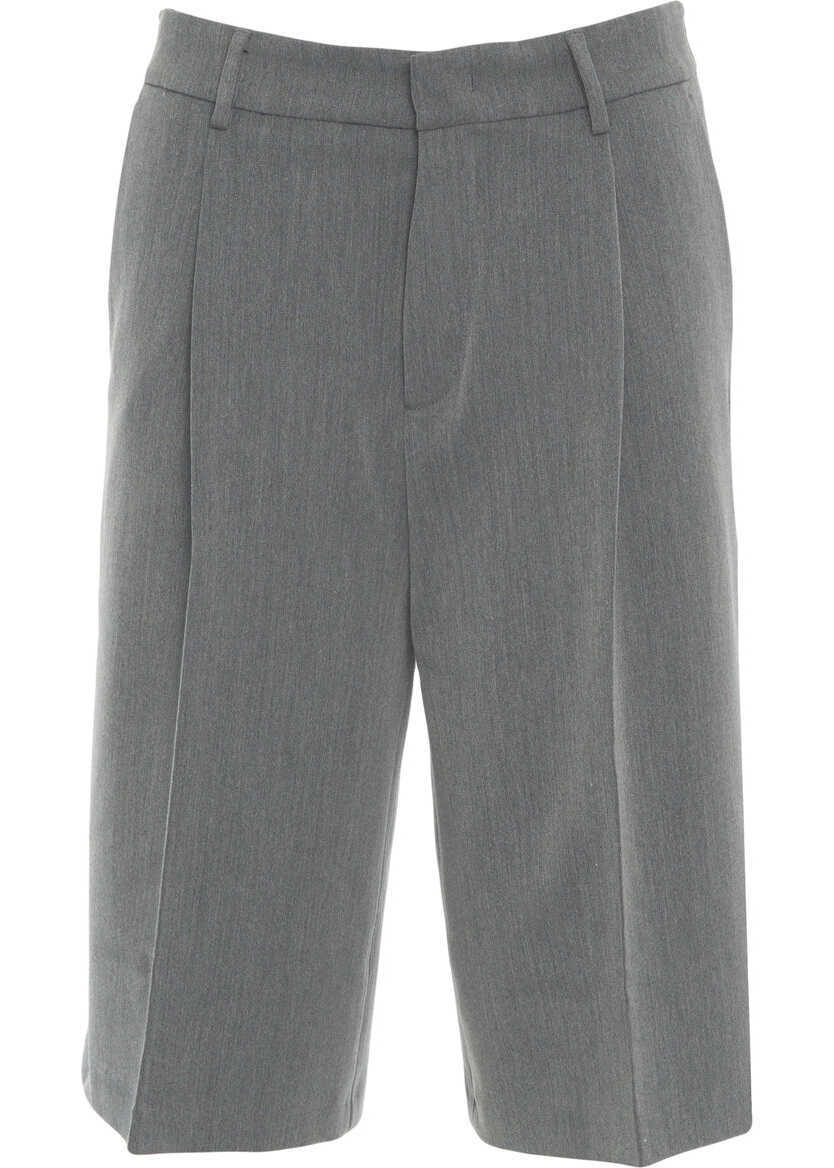 Pantaloni casual Liu Jo White Bermuda shorts with pleats Grey Femei (BM 19376174) 1
