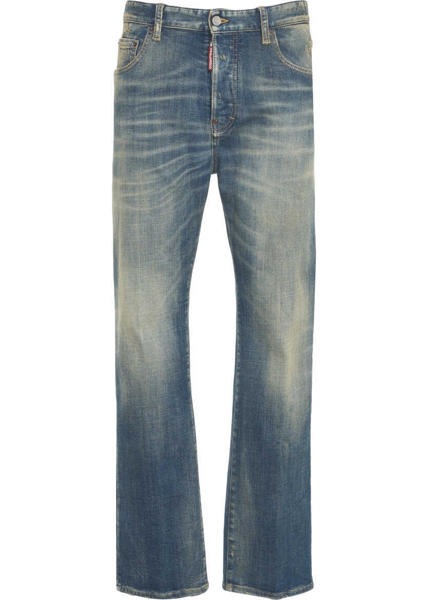 Blugi drepti DSQUARED2 Straight leg jeans 642 Blue Barbati (BM 19376192) 2