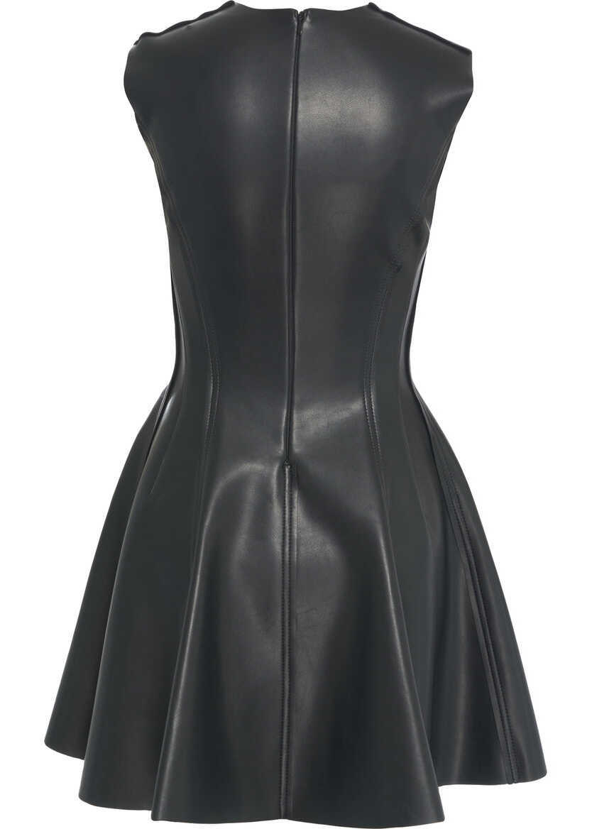 Rochii scurte NORMA KAMALI Faux leather mini dress Black Femei (BM 19376234) 3