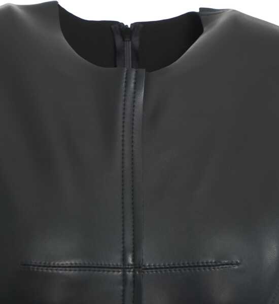 Rochii scurte NORMA KAMALI Faux leather mini dress Black Femei (BM 19376234) 4