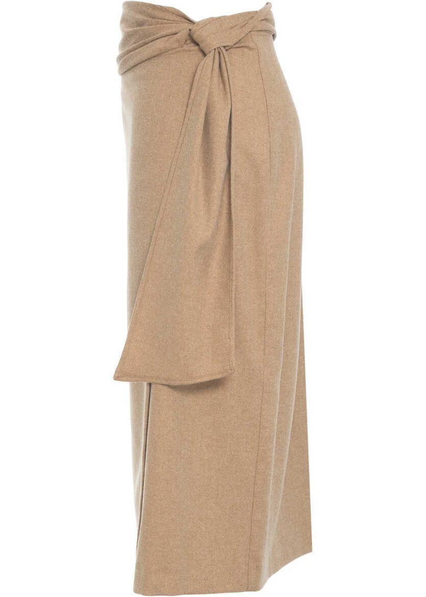 Fuste lungi Otto d ame Wrap skirt Beige Femei (BM 19376261) 6