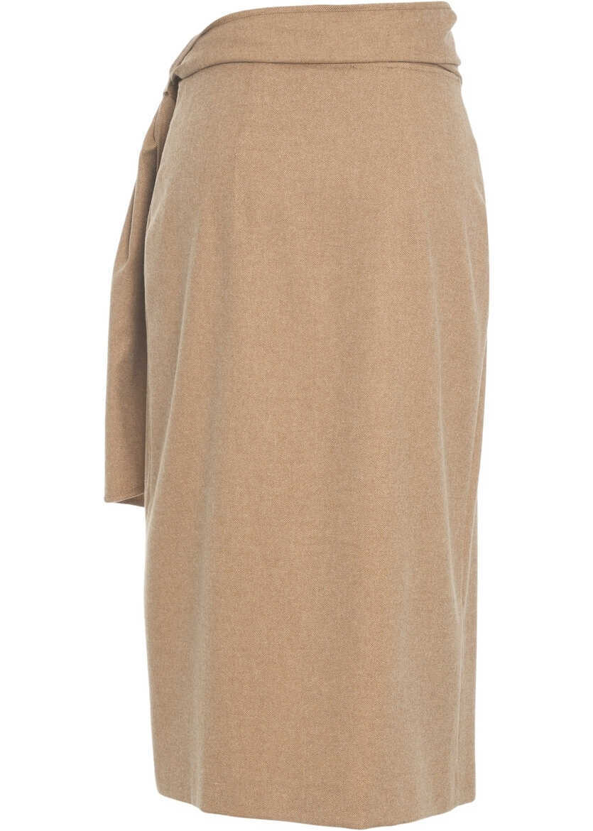 Fuste lungi Otto d ame Wrap skirt Beige Femei (BM 19376261) 8