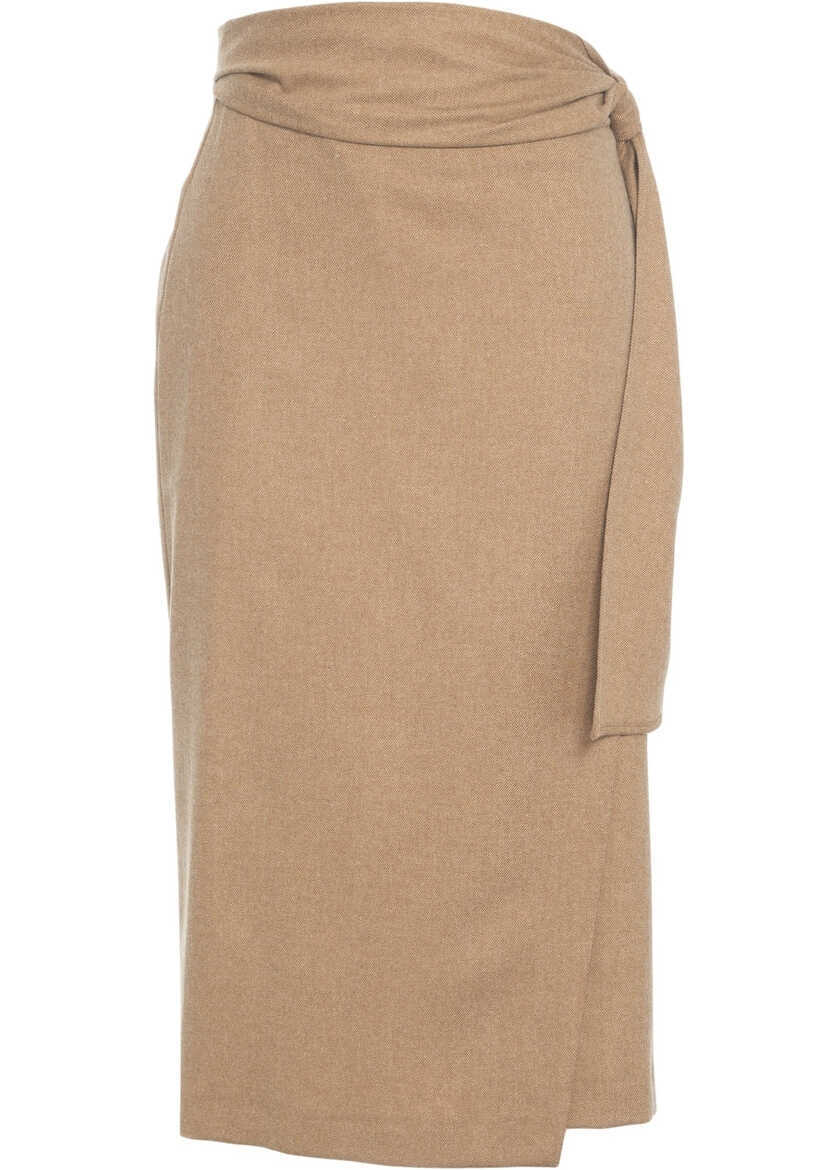 Fuste lungi Otto d ame Wrap skirt Beige Femei (BM 19376261) 1