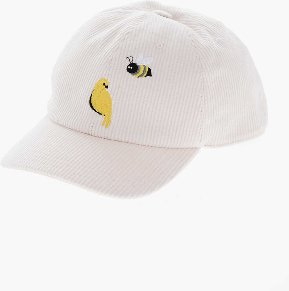 Caciuli Thom Browne Ribbed Bird And Bee Cap With Embroideries Pink Barbati (BM 19376366) 1