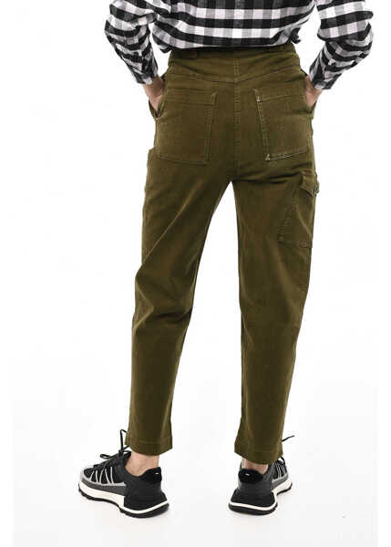 Pantaloni casual Woolrich Cotton Twill Double Pleatedcargo Pants Military Green Femei (BM 19376369) 2