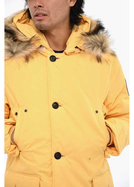 Geci de iarna Woolrich Aime Leon Dore Solid Color Down Jacket With Removable Faux Yellow Barbati (BM 19376372) 2