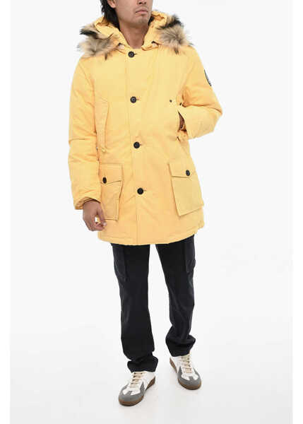 Geci de iarna Woolrich Aime Leon Dore Solid Color Down Jacket With Removable Faux Yellow Barbati (BM 19376372) 4