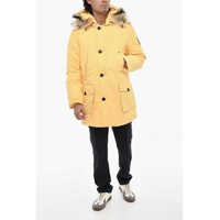 Geci de iarna pentru Barbati - Geci de iarna Woolrich Aime Leon Dore Solid Color Down Jacket With Removable Faux Yellow Barbati (BM 19376372) - B-mall.ro