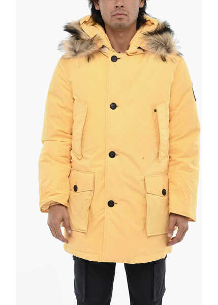 Geci de iarna Woolrich Aime Leon Dore Solid Color Down Jacket With Removable Faux Yellow Barbati (BM 19376372) 1