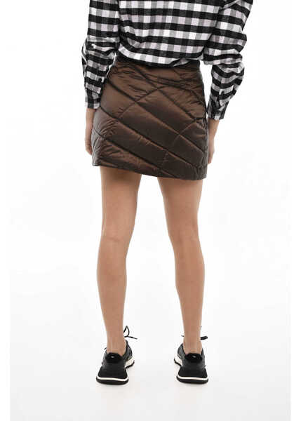Fuste scurte Woolrich Quilted Padded Miniskirt Brown Femei (BM 19376378) 2