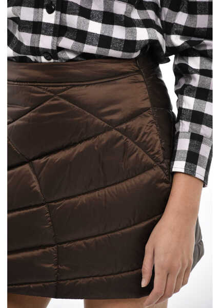 Fuste scurte Woolrich Quilted Padded Miniskirt Brown Femei (BM 19376378) 3