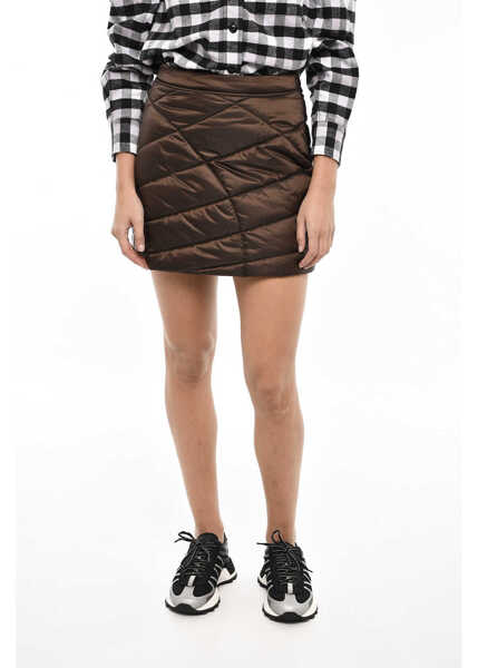 Fuste scurte Woolrich Quilted Padded Miniskirt Brown Femei (BM 19376378) 1