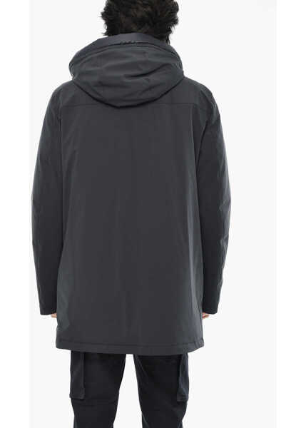 Geci de iarna Woolrich Solid Color Mountain Down Jacket With Removable Hood Blue Barbati (BM 19376381) 2