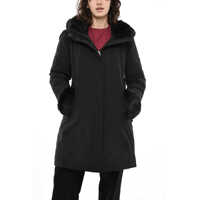 Geci de iarna Solid Color Luxury Down Jacket With Hidden Closure Femei