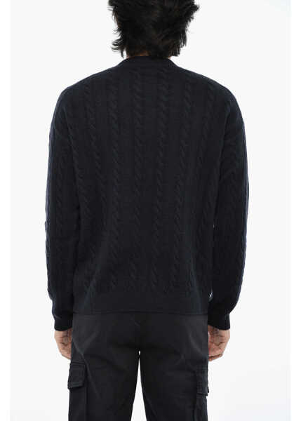 Pulovere Woolrich Virgin Wool Aran Motif Crew-Neck Sweater Blue Barbati (BM 19376405) 2