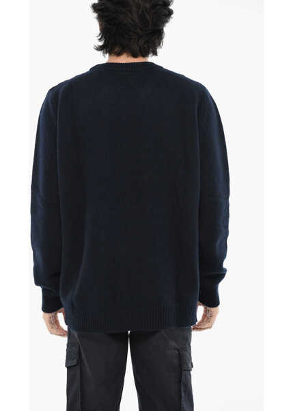 Pulovere Woolrich Virgin Wool Cable Knit Crew-Neck Sweater Blue Barbati (BM 19376408) 2