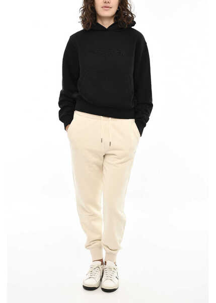 Pantaloni de trening Woolrich Fleeced-Cotton Joggers With Side Logo White Femei (BM 19376411) 4