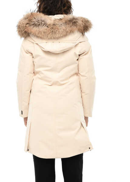 Geci de iarna Woolrich Solid Color Adirondack Down Jacket With Removable Hood White Femei (BM 19376414) 2