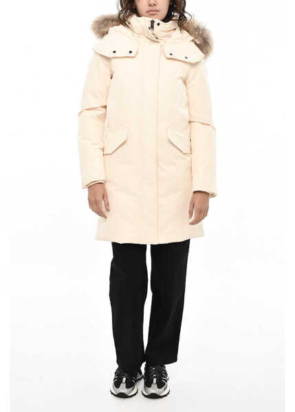 Geci de iarna Woolrich Solid Color Adirondack Down Jacket With Removable Hood White Femei (BM 19376414) 4