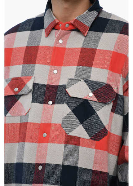 Jachete Woolrich Buffalo Check Ranch Padded Overshirt With Snap Buttons Multicolor Barbati (BM 19376417) 3