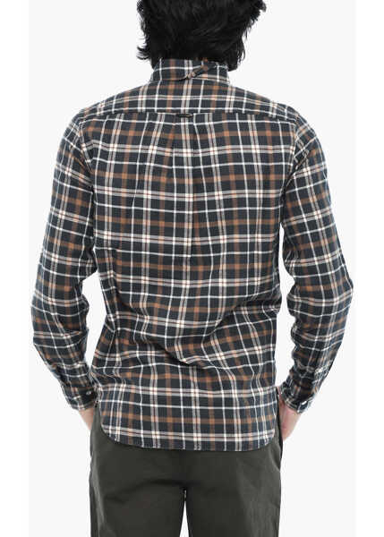 Camasi casual Woolrich Buffalo Check Button Down Shirt With Breast Pocket Brown Barbati (BM 19376423) 2