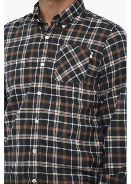 Camasi casual Woolrich Buffalo Check Button Down Shirt With Breast Pocket Brown Barbati (BM 19376423) 3