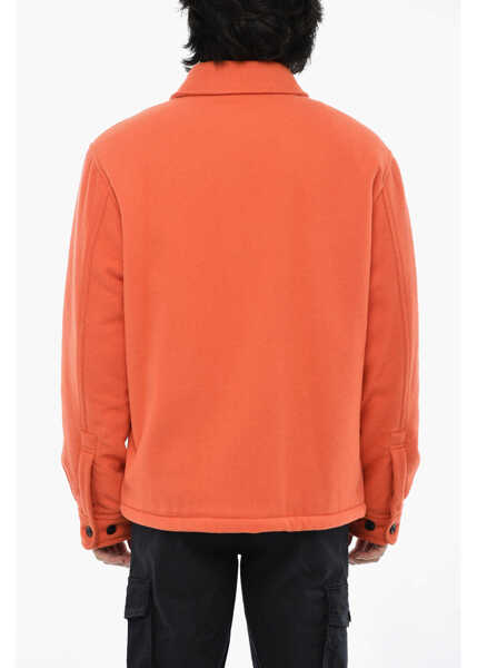 Jachete Woolrich Virgin Wool And Nylon Overshirt With Double Breast Pockets Orange Barbati (BM 19376441) 2
