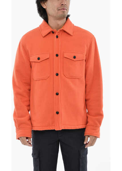 Jachete Woolrich Virgin Wool And Nylon Overshirt With Double Breast Pockets Orange Barbati (BM 19376441) 1