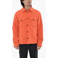 Jachete Virgin Wool And Nylon Overshirt With Double Breast Pockets Barbati