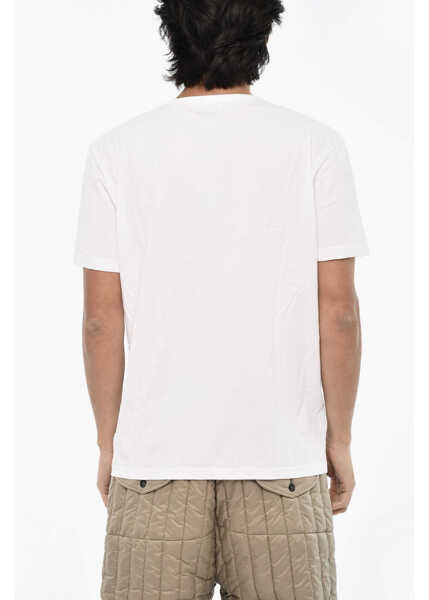 Tricouri Woolrich Cotton Sheep Crew-Neck T-Shirt With Embroidery Monogram White Barbati (BM 19376450) 2