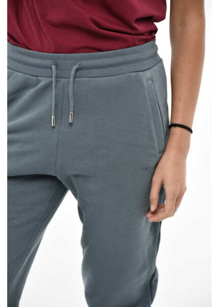 Pantaloni de trening Woolrich Fleeced-Cotton Joggers With Side Logo Blue Femei (BM 19376453) 3