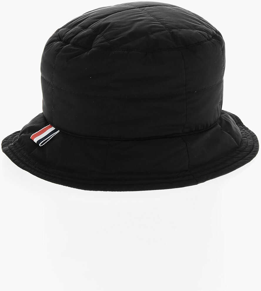 Caciuli Thom Browne Quilted Bucket Hat With Contrasting Details Black Barbati (BM 19376465) 2