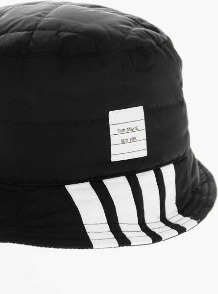 Caciuli Thom Browne Quilted Bucket Hat With Contrasting Details Black Barbati (BM 19376465) 3